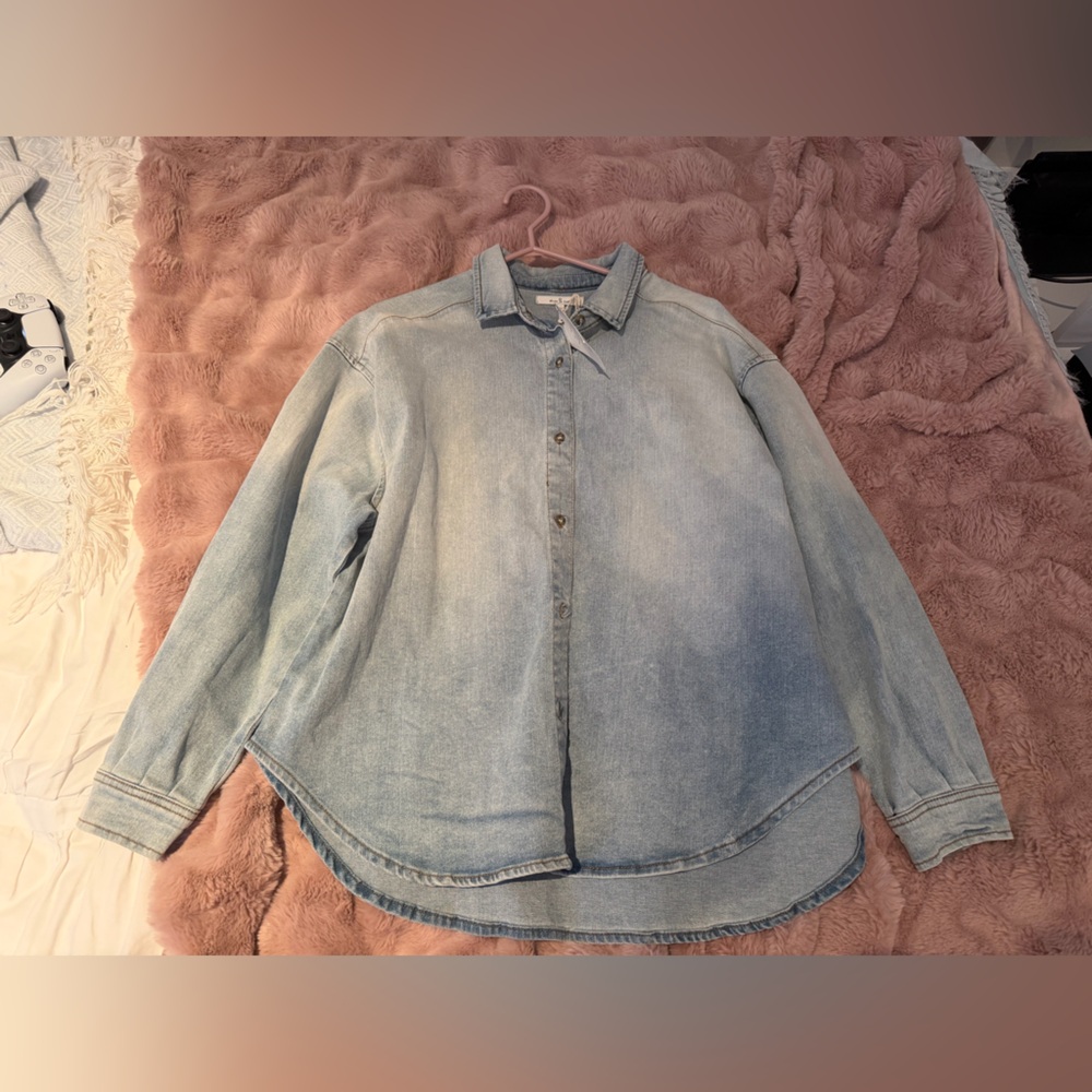 Women's Light Blue Button Down Shirt